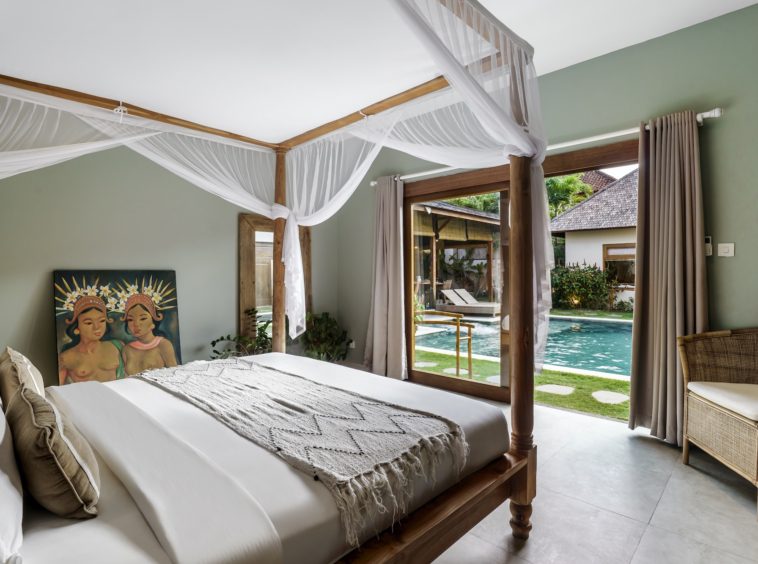 Double room with pool view in 10 bedroom Seminyak villa